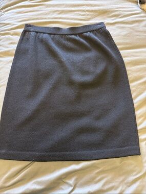 St. John Black Knit Pencil Skirt